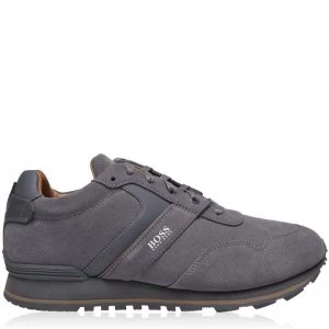 Hugo Boss Parkour Runner Suede Trainers Grey 030 Men