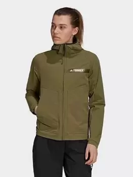 adidas Terrex Multi-stretch Softshell Jacket, Green Size XS Women