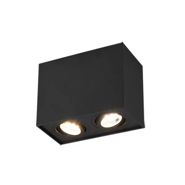 Biscuit Modern 2 Light Surface Mounted Downlight Black Matt