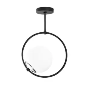 Model 10 Deco 1-Light Globe Short Pendant Lamp Black