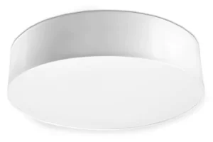 3 Light Flush Square Ceiling Light White, E27