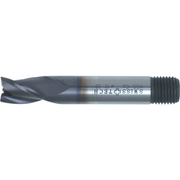 10.00MM HSS-Co 8% 3 Flute Threaded Shank Short Series Slot Drills - TiAlN Coated