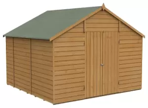 Forest Garden 10 x 10ft Apex Shiplap Dip Treated Double Door Windowless Shed with Base