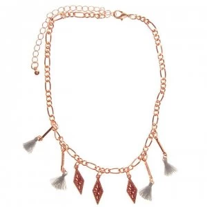 Firetrap Tassel Necklace - Rose Gold