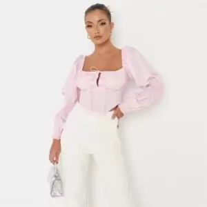 Missguided Corset Ls Top - Pink