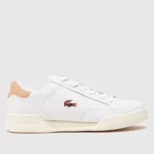 Lacoste White & Pink Twin Serve Trainers