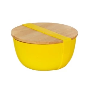 Sass & Belle Yellow Bamboo Bowl with Lid