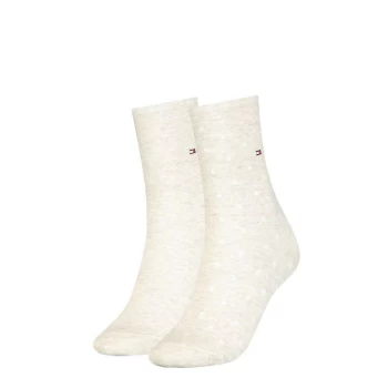 Tommy Bodywear Hilfiger Dot Crew Socks 2 Pack Ladies - Beige