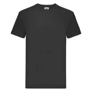 Fruit Of The Loom Mens Super Premium Short Sleeve Crew Neck T-Shirt (M) (Black)