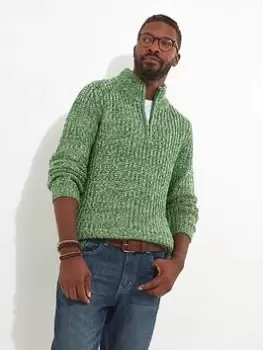 Joe Browns Joe Browns Shore Funnel Knit Jumper - Green, Size XL, Men