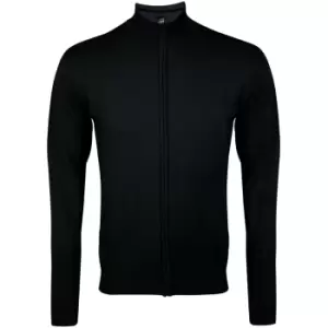 SOLS Mens Gordon Full Zip Cardigan (XXL) (Black)