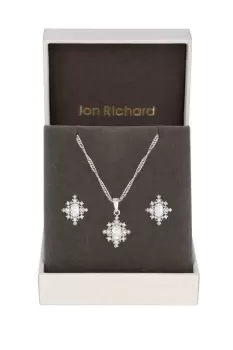 Rhodium Plated Delicate Cubic Zirconia Set - Gift Boxed