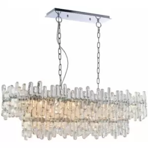 Loops - Ceiling Pendant Light Chrome Plate & Clear Glass 12 x 40W E14 Dimmable