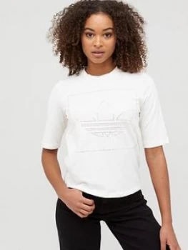 adidas Originals Embellished T-Shirt - White, Size 8, Women