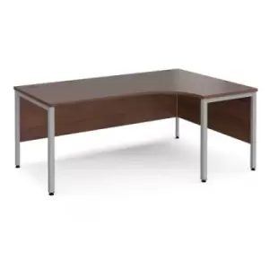 Office Desk Right Hand Corner Desk 1800mm Walnut Top With Silver Frame 1200mm Depth Maestro 25 MB18ERSW