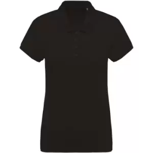 Kariban Womens/Ladies Organic Pique Polo Shirt (L) (Black)