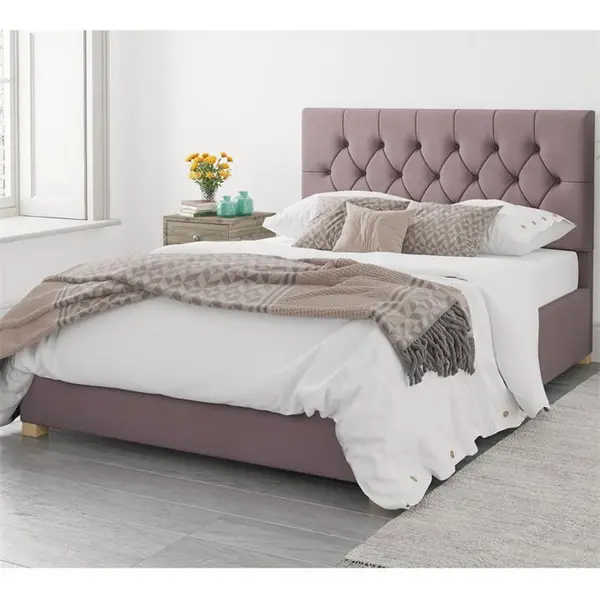 Aspire Aspire - Olivier Ottoman Upholstered Bed, Plush Velvet, Blush - Ottoman Bed Size Double 4ft6 - Blush 5057632043351