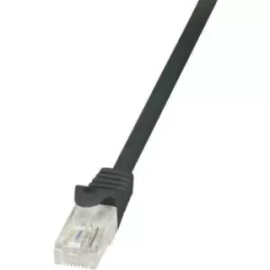 LogiLink CP1053U RJ45 Network cable, patch cable CAT 5e U/UTP 2m Black incl. detent