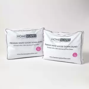 Homescapes - Premium White Goose Down 13.5 Tog All Seasons Duvet, Super King - White