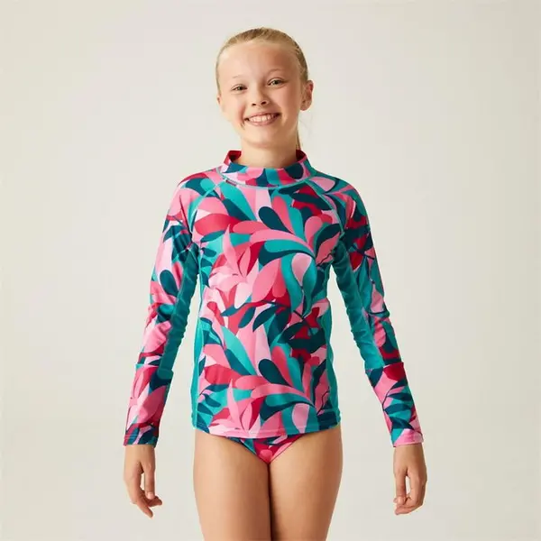 Regatta Hoku II Swimsuit - Tahoe Blue/Tropical Leaf Print C11-C12yrs