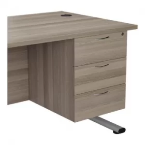 Jemini Grey Oak 3 Drawer Fixed Pedestal TESHP3GO