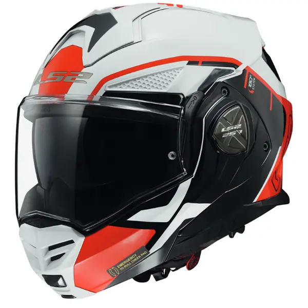 LS2 FF901 Advant X Metryk White Red Modular Helmet Size XL