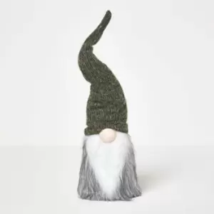 Homescapes - Christmas Gonk with Green Hat 47cm Tall - Green & Grey