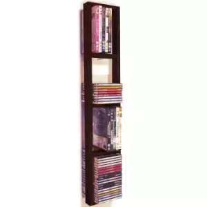 Techstyle Iris Wall Mounted 76 Cd / 32 DVD / Bluray Storage Frame Shelf Brown