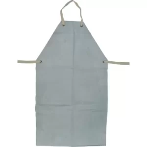 Chrome/Leather Apron with Ties 24X42" Grey