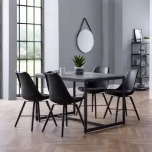 Staten Dining Set with 4 Kari Chairs Black