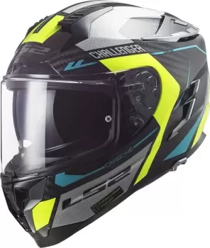 LS2 FF327 Challenger Thorn Carbon Helmet, black-yellow, Size S, black-yellow, Size S