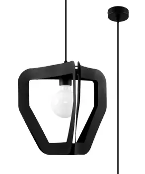 Tres Modern Wire Frame Pendant Light Black E27