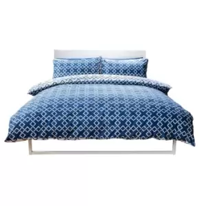 Belledorm Atlanta Duvet Cover Set (Superking) (Navy/Ivory)