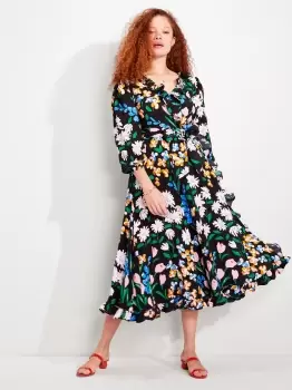 Meadow Wrap Dress - Black - M (Uk 12-14)