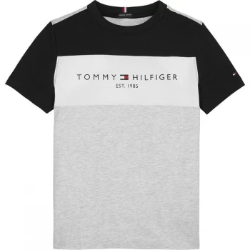 Tommy Hilfiger Colour Block Essential T Shirt - Grey PZ1