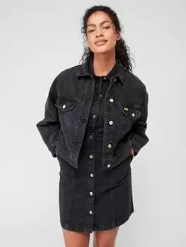 Barbour International Lorimer Lightweight Denim Jacket - Washed Black, Size 12, Women