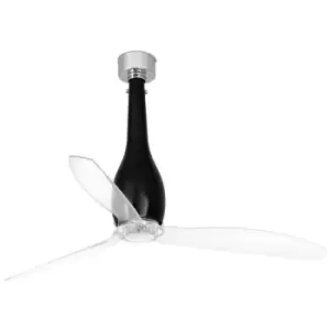 Faro eterfan - Shiny Black, Transparent Ceiling Fan With dc Motor Smart - Remote Included