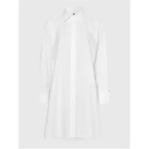 TOMMY HILFIGER Org Co Solid Knee Shirt Dress - White