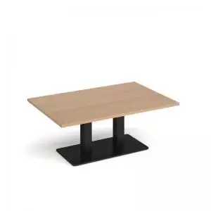 Eros rectangular coffee table with flat Black rectangular base and