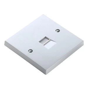 Power Pro 1 gang Flat White Telephone socket