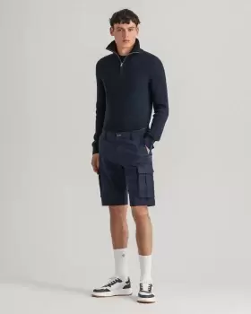 GANT Men Relaxed Fit Twill Cargo Shorts (34) Blue