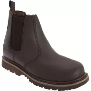 Grafters Mens Safety Chelsea Boots (8 UK) (Brown) - Brown