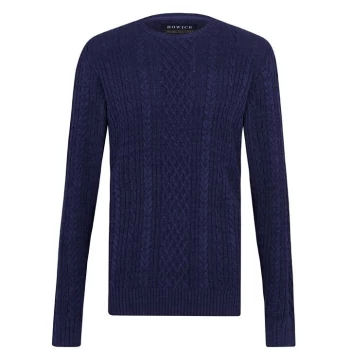 Howick Crosby Cable Knit Sweater - Denim