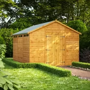 Power Sheds 12 x 10ft Double Door Apex Shiplap Dip Treated Security Shed