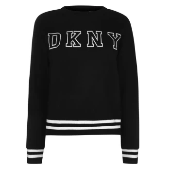 DKNY Varsity Logo Jumper - Black