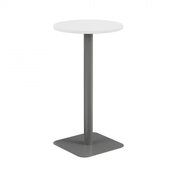 Contract 600mm High Table - White Top and Silver Legs