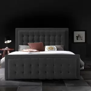 Swain Bed Double Plush Velvet Black