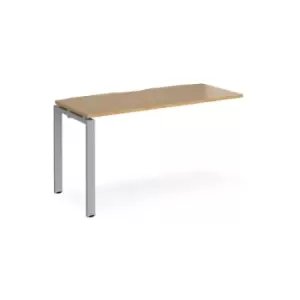 Bench Desk Add On Rectangular Desk 1400mm Oak Tops With Silver Frames 600mm Depth Adapt