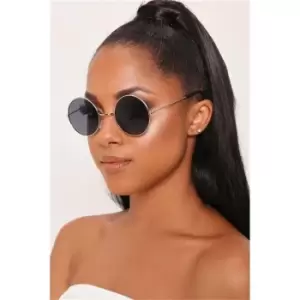 I Saw It First Frame Small Round Sunglasses - Metallics