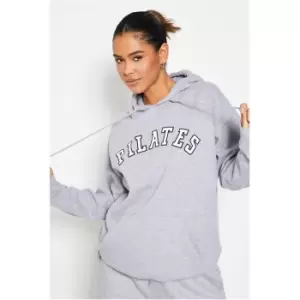 I Saw It First Pilates Oversized Slogan Hoodie - Grey